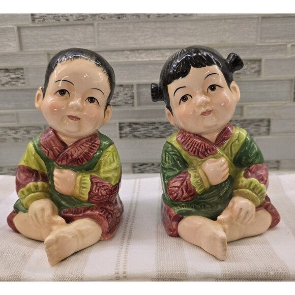 Vintage Seymour Mann Asian Piano Babies, made of porcelain. Great Condition - Picture 1 of 12
